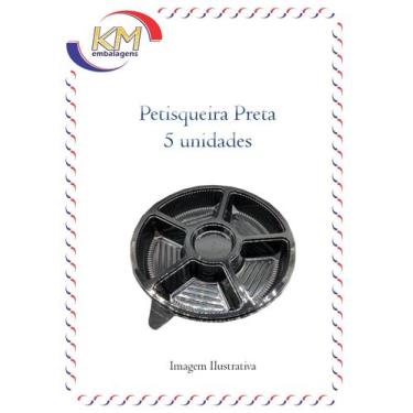 Imagem de Petisqueira preta 4 divisórias c/5 unid - mini ovo páscoa,  salgadinho