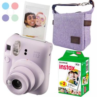 Imagem de Kit Câmera Instantânea Instax Mini 12 + Filme 20 Fotos + Bolsa Lilás -
