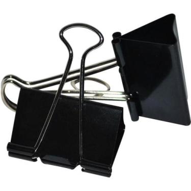Imagem de Prendedor de Papel Jocar Binder 15MM Preto - Pote com 60 Unidades - Le