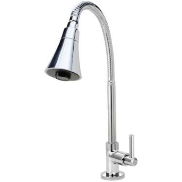Imagem de Torneira Gourmet Flexível Cozinha Mesa Cônico Cromada C51 - TFC