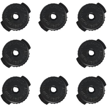 Imagem de 8 peças de porca de prato de plástico, tambor redondo, porca de liberação rápida, porca de liberação rápida, 8 mm, porca de prato de liberação rápida, acessórios de tambor de porca, preto