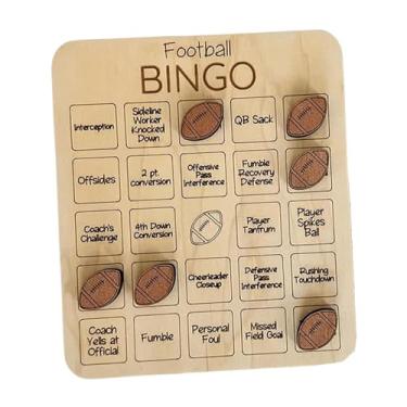 Imagem de YIJU Jogo de tabuleiro de bingo de madeira, jogo de mesa com tema esportivo tradicional, jogo noturno de madeira, Rúgbi