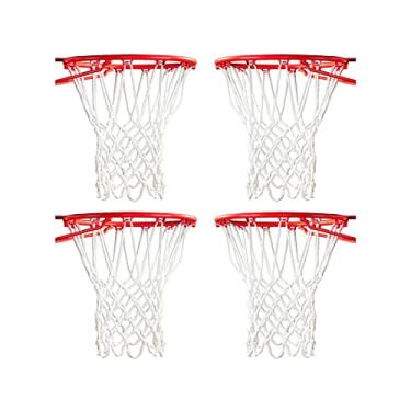 Imagem de ALALAL Peças de Rede de Basquete Profissional de Qualidade Premium Branca, Substituição de Rede de Basquete de Poliéster Trançado Em Negrito, Adequada para Aros Internos Ou Externos Padrão, 12 Voltas,