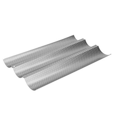 Imagem de Bandeja de Pão Francês Assadeira Ondas Antiaderente Multigrooves Ferramenta de Cozinha para Cozimento Familiar (Três vagas)