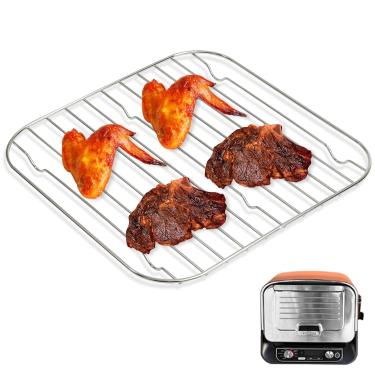 Imagem de SafBbcue Rack de fumaça para forno de pizza portátil Ninja OO101 8 em 1, série OO100, rack de forno externo Ninja Woodfire, aço inoxidável 304, suporte para churrasqueira para peças Ninja OO101