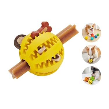 Imagem de Bolinha Porta Petisco Antistresse Cachorro PETYC Brinquedo Interativo para Cães Enriquecimento Ambiental (Amarelo)