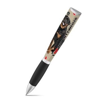 Imagem de Caneta esferográfica I Love My Dog (1 caneta, 3 lados) canetas fofas de aniversário de cachorro, canetas divertidas, presentes para amantes de cães para mulheres e papai de cachorro, presentes legais para mãe de cachorro - Bonita material escolar canetas para cães (presente Rottweiler)