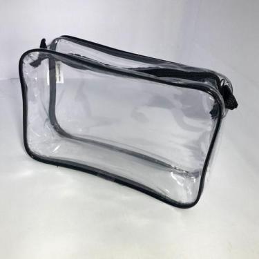 Imagem de KIT com 4 necessaire transparente 23X15 - Gii Matos Makeup, Preto