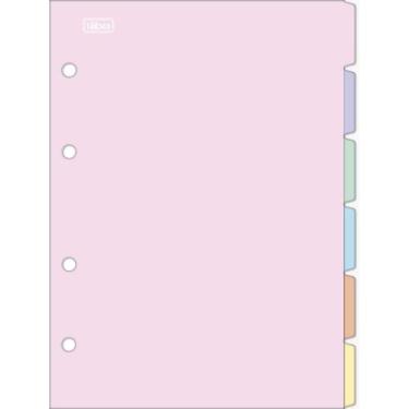Imagem de Divisórias Para Caderno Argolado Fichário Colegial Académie Cores Past