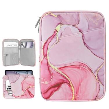 Imagem de Dadanism Bolsa para tablet de 12,9 polegadas para iPad Pro 32.8 cm M2 6ª/5ª/4ª/3ª geração 2022-2018, Samsung Galaxy Tab S9 FE+/S9+/S8+/S7 FE/S7+, Surface Pro 8/7/6/5/4/X, 12,3 polegadas, rosa nublado