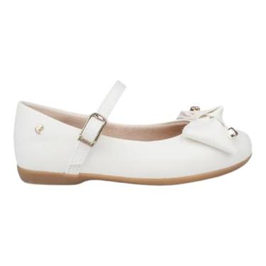 Imagem de Sapatilha Infantil Pampili Bailarina Laço e Corações Metálicos Branca (Branca, BR, Criança de 4 a 8 anos, Numérico, P, 25)