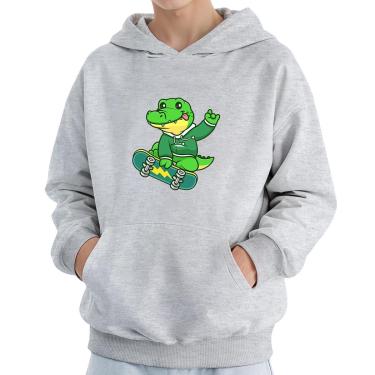 Imagem de Moletom Infantil Canguru Menino Estampa Jacaré Skate-Masculino