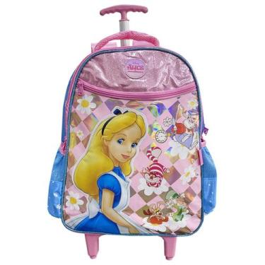 Imagem de Mochila De Rodas Alice No País Das Maravilhas Escolar Infantil Meninas
