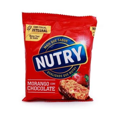 Imagem de Barra de Cereais Nutry Morango com Chocolate Pacote com 3 Unidades 22g Cada