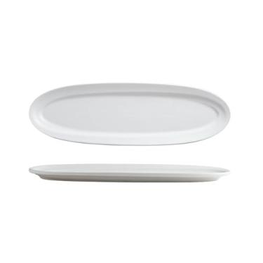 Imagem de Prato de cerâmica esmaltada para sushi dim sum hotel Western steak plate - 40.6 cm dim sum plate - branco