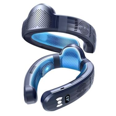 Imagem de WICOLO Ar condicionado de pescoço atualizado 2025, ventilador portátil sem lâmina de 7000 mAh com 3 paletas de resfriamento, resfrie a 15 °C instantaneamente, ventiladores de pescoço para dispositivo