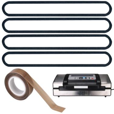 Imagem de ziHenryDa Pacote Com 4 Juntas De Espuma Reposição Compatíveis Seladora A Vácuo Deluxe Food Vs-12, Fita Teflon/Fita Ptfe Para Vs-12 (Fita 33 Pés) (13,5 * 1,76 0,3)
