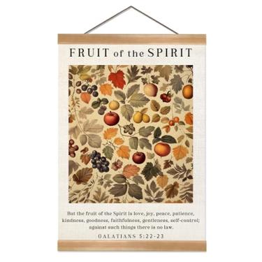 Imagem de Pôster cristão decoração de parede, versículo bíblico cristão fruto do espírito gálatas 5:22-23 pôster de parede, decoração de parede pendurada para quarto, sala de estar, escritório e berçário 30,5 x
