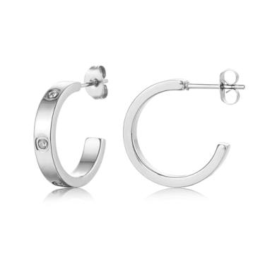 Imagem de Brincos femininos Amizade Amizade Aço Inoxidável Durável Baixa Alergia Amizade Joias Aniversário Formatura Casamento Senhoras Presente de Natal, ONE SIZE, Aço inoxidável, Sem pedra preciosa