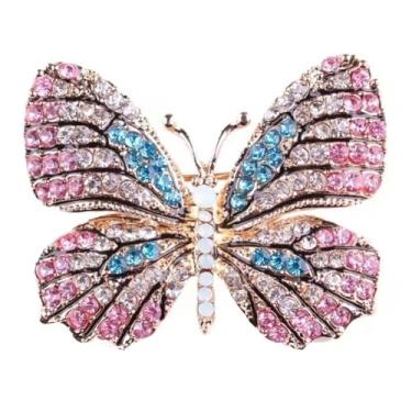 Imagem de Tvoip Broche de strass de cristal borboleta alada imperatriz monarca, Metal, Strass