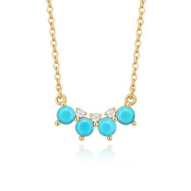 Imagem de BENEIGE Colar feminino delicado, colar com pingente banhado a ouro 14K, joia versátil para presente para todos os dias, festas para mulheres, Latão, Zircão