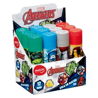 Imagem de Cola em Bastão Avengers 9g, Pacote com 12 Unidades