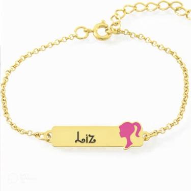 Imagem de Pulseira Feminina Personalizada Nome Liz Banhada Ouro 18K - 999002411