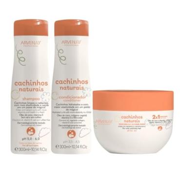 Imagem de Kit Arvensis Cachinhos Shampoo Condicionador Máscara 2x1
