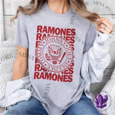 Imagem de Camiseta Manga Curta Banda de Rock Ramones - Mina Store, Cinza, Baby L