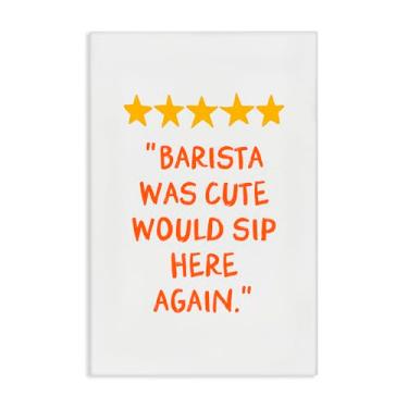 Imagem de Stupell Industries Cute Barista Rating Review Canvas Wall Art Design por JJ Design House LLC, 76 x 50 cm