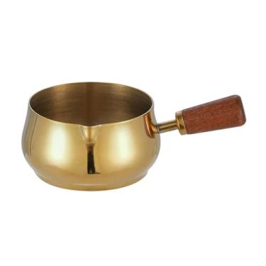 Imagem de Copo de molho de aço inoxidável com cabo de madeira Utensílios de mesa práticos domésticos americanos - ouro pequeno