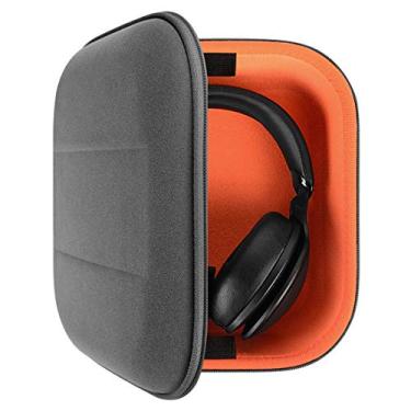 Imagem de Geekria Capa protetora para fones de ouvido compatível com Audio-Technica ATH-M50X, capa ATH-GDL3, bolsa rígida de substituição para transporte de viagem com armazenamento de cabo (microfibra cinza)
