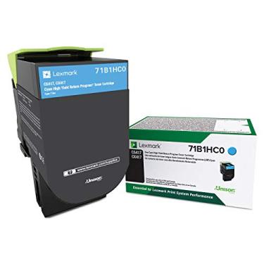 Imagem de Lexmark Cartucho de toner do programa de retorno ciano 71B1HC0 CS317dn CX317dn CX417de CS517de CX517de
