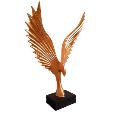 Imagem de Escultura Águia Dourada Decoração Sala Escritório Grande