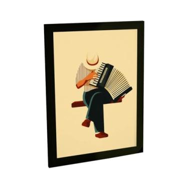 Imagem de Quadro Decorativo Sanfona Ilustração Minimalista Decoração Poster Quarto Sala