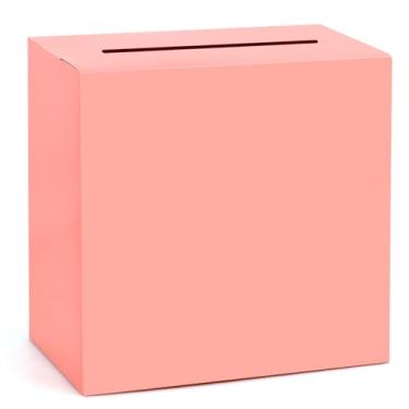 Imagem de Caixa de cartão rosa para lembrancinhas de casamento, caixa postal de papelão para recepção de dinheiro, para recepção de casamento, chás de bebê, aniversário, festa de aniversário, decoração de mesa