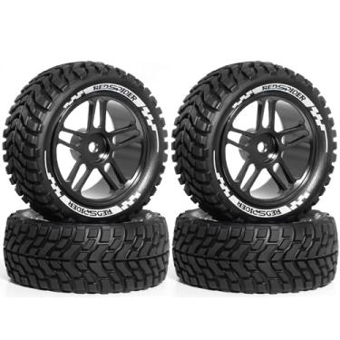 Imagem de WLYEJEA 1/10 Metal RC On-Road Wheel Tires 2.95"OD 5-Spoke wheel hub and Rally Tires 12mm Hex Fit for 1/10 Tamiya TT01 TT02 XV02 XV01 WLtoys HSP Kyosho WR8 RedCat Sakura HPI