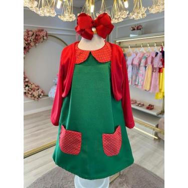 Imagem de Fantasia Infantil Chiquinha Verde e Vermelho para Festas - Tamanho P a