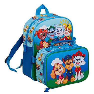 Imagem de Paw Patrol Mochila com lancheira para crianças mochila escolar meninos meninas berçário conjunto de bolsas isoladas combinando, azul, tamanho único, casual