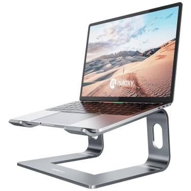 Imagem de Suporte Ergonômico Laptop Nulaxy Ajustável Dobrável 25, 40cm Cinza