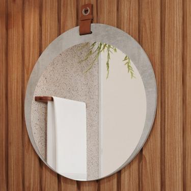 Imagem de Espelho Decorativo Lua 100% Mdf Cimento - Mgm Móveis