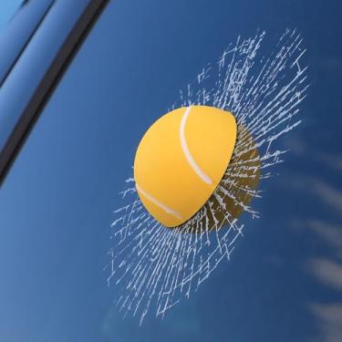 Imagem de Adesivos de decoração de janela de carro adesivos de carro bola pequena adesivos de carro - bola de tênis amarela