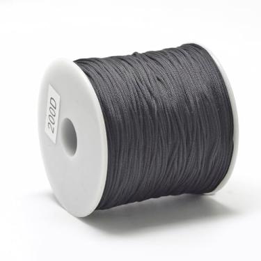 Imagem de Fio de macramê de poliéster preto 0,8 mm, fio de crochê, fio de macramê, corda de poliéster, saco de crochê, corda de macramê, suprimentos ideais para artesanato DIY e decorações de casa