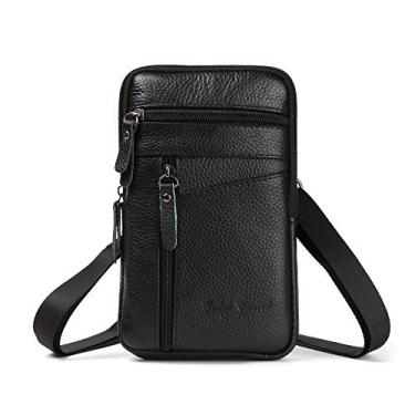 Imagem de Bolsa tiracolo masculina multifuncional preta, Preto, Clássico