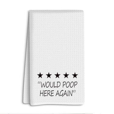 Imagem de Toalhas decorativas de decoração de banheiro engraçadas para banheiro, decoração de casa engraçada, faria cocô aqui novamente, presentes para mulheres, amigas, colegas, família