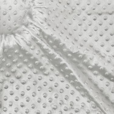 Imagem de Homiest Tecido de bolinhas Minky Dot por jarda, 1,5 m x 152 cm de largura, cor cinza claro, tecido macio para cobertor de bebê, capas de travesseiro, confecção de roupas, cachecol, gorro, costura