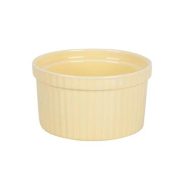 Imagem de Tigela de ovo cozido a vapor de leite de cor sólida de cerâmica para uso doméstico requintado de alta temperatura - amarelo claro conjunto de 4 peças