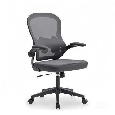 Imagem de Cadeira de Escritório Executiva Base Preta com Rodinha Fortt Linea Cinza - CSF20-CZ

