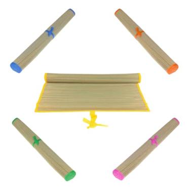 Imagem de Esteira de Praia Palha Dobrável Térmica com Alça Piquenique Camping Confortável Impermeável 1,7m x 60cm (Amarelo)