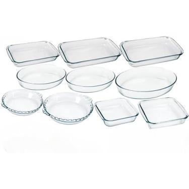 Imagem de Conjunto Jogo de Travessas 7 Peças em Vidro Temperado Assadeiras Variadas para Forno, Soufflé e Tigelas | APOLLO'S STORE